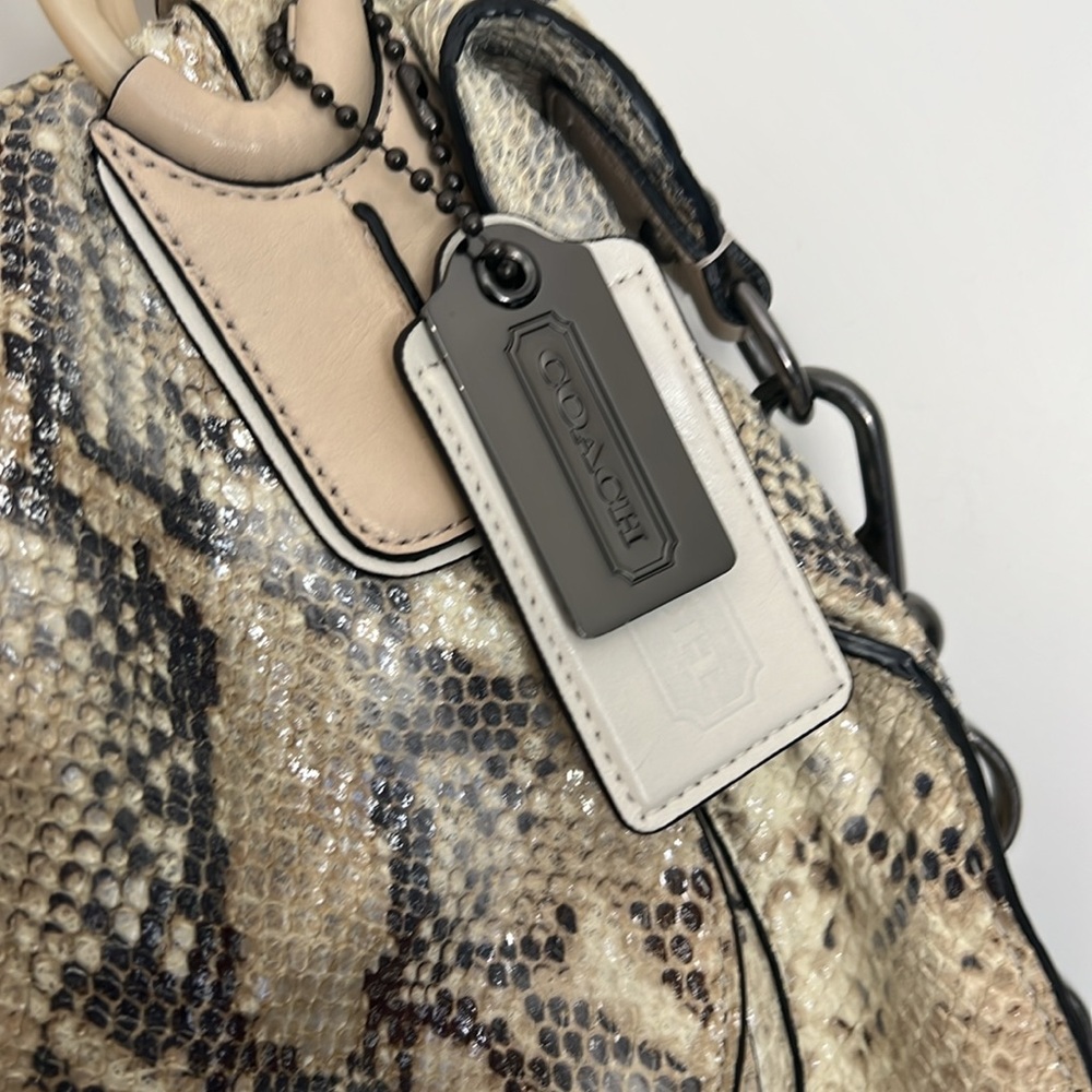 Coach Kristin Python Snakeskin embossed Tote Satc… - image 3